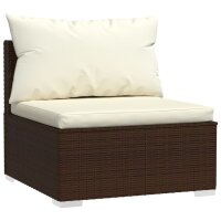 vidaXL 4-tlg. Garten-Lounge-Set mit Kissen Poly Rattan Braun