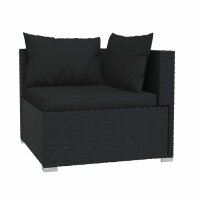 vidaXL 4-tlg. Garten-Lounge-Set mit Kissen Poly Rattan Schwarz