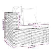 vidaXL 4-tlg. Garten-Lounge-Set mit Kissen Poly Rattan Braun