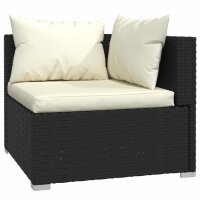 vidaXL 4-tlg. Garten-Lounge-Set mit Kissen Poly Rattan Schwarz