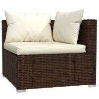 vidaXL 4-tlg. Garten-Lounge-Set mit Kissen Poly Rattan Braun