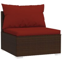 vidaXL 4-tlg. Garten-Lounge-Set mit Kissen Poly Rattan Braun