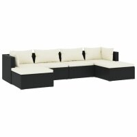 vidaXL 6-tlg. Garten-Lounge-Set mit Kissen Poly Rattan...