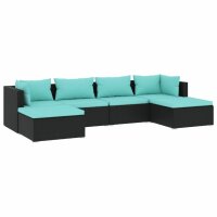 vidaXL 6-tlg. Garten-Lounge-Set mit Kissen Poly Rattan...