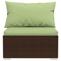 vidaXL 6-tlg. Garten-Lounge-Set mit Kissen Poly Rattan Braun