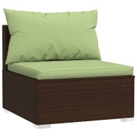 vidaXL 6-tlg. Garten-Lounge-Set mit Kissen Poly Rattan Braun