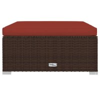 vidaXL 7-tlg. Garten-Lounge-Set mit Kissen Poly Rattan Braun