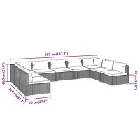 vidaXL 9-tlg. Garten-Lounge-Set mit Kissen Poly Rattan Braun