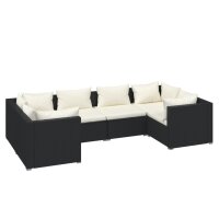 vidaXL 6-tlg. Garten-Lounge-Set mit Kissen Poly Rattan...