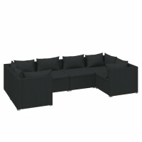 vidaXL 6-tlg. Garten-Lounge-Set mit Kissen Poly Rattan...