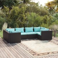 vidaXL 6-tlg. Garten-Lounge-Set mit Kissen Poly Rattan...