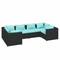 vidaXL 6-tlg. Garten-Lounge-Set mit Kissen Poly Rattan...