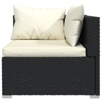 vidaXL 9-tlg. Garten-Lounge-Set mit Kissen Poly Rattan Schwarz