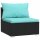 vidaXL 9-tlg. Garten-Lounge-Set mit Kissen Schwarz Poly Rattan