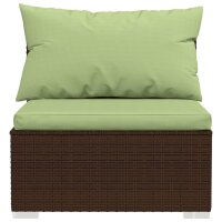 vidaXL 10-tlg. Garten-Lounge-Set mit Kissen Braun Poly Rattan