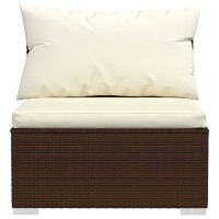 vidaXL 9-tlg. Garten-Lounge-Set mit Kissen Braun Poly Rattan