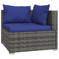 vidaXL 4-tlg. Garten-Lounge-Set mit Kissen Poly Rattan Grau