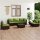 vidaXL 6-tlg. Garten-Lounge-Set mit Kissen Poly Rattan Braun