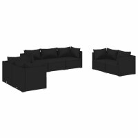 vidaXL 7-tlg. Garten-Lounge-Set mit Kissen Poly Rattan...