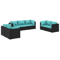 vidaXL 7-tlg. Garten-Lounge-Set mit Kissen Poly Rattan...