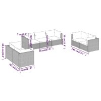 vidaXL 7-tlg. Garten-Lounge-Set mit Kissen Poly Rattan Braun