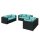 vidaXL 6-tlg. Garten-Lounge-Set mit Kissen Poly Rattan Schwarz