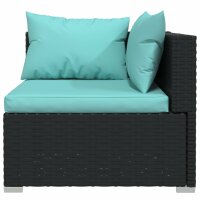 vidaXL 5-tlg. Garten-Lounge-Set mit Kissen Poly Rattan Schwarz