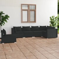 vidaXL 6-tlg. Garten-Lounge-Set mit Kissen Poly Rattan...