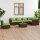 vidaXL 7-tlg. Garten-Lounge-Set mit Kissen Poly Rattan Braun