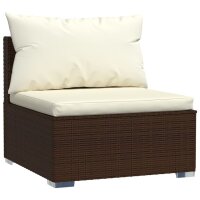 vidaXL 8-tlg. Garten-Lounge-Set mit Kissen Braun Poly Rattan