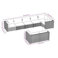 vidaXL 8-tlg. Garten-Lounge-Set mit Kissen Braun Poly Rattan