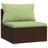 vidaXL 12-tlg. Garten-Lounge-Set mit Kissen Braun Poly Rattan