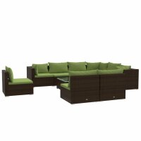 vidaXL 10-tlg. Garten-Lounge-Set mit Kissen Poly Rattan...