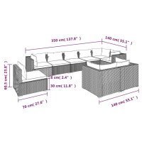 vidaXL 9-tlg. Garten-Lounge-Set mit Kissen Poly Rattan Braun