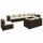 vidaXL 9-tlg. Garten-Lounge-Set mit Kissen Poly Rattan Braun