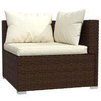 vidaXL 10-tlg. Garten-Lounge-Set mit Kissen Poly Rattan Braun