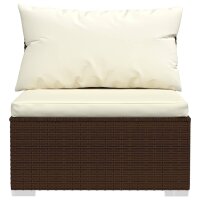 vidaXL 12-tlg. Garten-Lounge-Set mit Kissen Braun Poly Rattan