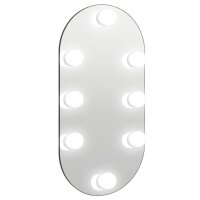 vidaXL Spiegel mit LED-Leuchten 40x20 cm Glas Oval