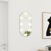 vidaXL Spiegel mit LED-Leuchten 60x30 cm Glas Oval