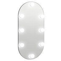 vidaXL Spiegel mit LED-Leuchten 80x40 cm Glas Oval