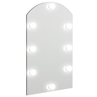 vidaXL Spiegel mit LED-Leuchten 70x40 cm Glas Bogenförmig