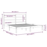 vidaXL Massivholzbett Kiefer 200x200 cm