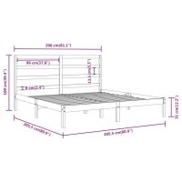 vidaXL Massivholzbett Honigbraun Kiefer 200x200 cm