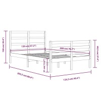 vidaXL Massivholzbett Kiefer 120x200 cm