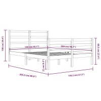 vidaXL Massivholzbett Kiefer 140x200 cm