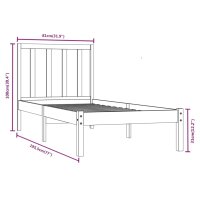 vidaXL Massivholzbett Kiefer 75x190 cm 2FT6 Small Single