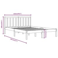 vidaXL Massivholzbett Kiefer 120x190 cm 4FT Small Double