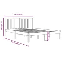 vidaXL Massivholzbett Kiefer 135x190 cm 4FT6 Double