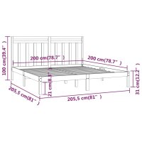 vidaXL Massivholzbett 200x200 cm