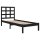 vidaXL Massivholzbett Schwarz 75x190 cm 2FT6 Small Single